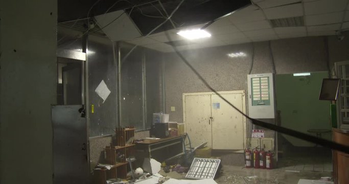 Destructive Hurricane Wind Destroys Lobby Of Building - Nepartak