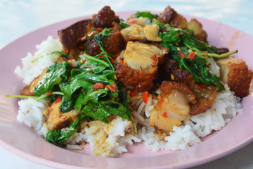 Crispy Pork with Thai Basil (Kra Pao Moo Grob)