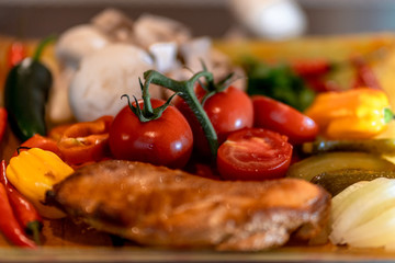 abstract food colorful setup