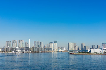 Naklejka premium Krajobraz molo w Tokio Harumi