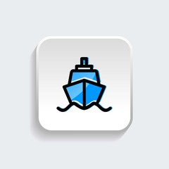 Ship icon symbol of transportation with modern flat style icon for web site design, logo, app, UI isolated on white background. Vector illustration