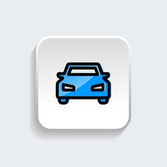 Car icon symbol with modern flat style icon for web site design, logo, app, UI isolated on white background. Vector illustration