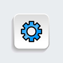 Gear icon symbol of setting, configuration with modern flat style icon for web site design, logo, app, UI isolated on white background. Vector illustration