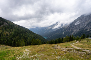 Fototapeta na wymiar Cloudy Day in the Mountains in South Tyrol, Italy