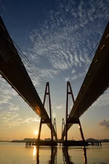 Foto op Canvas 名港西大橋からの日の出 © Kazuyoshi  Ozaki