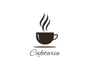 Simple and Unique Logo of Coffee Shop with Modern Concept. Designed with Image of Hot Drink on the Mug. Suitable for Coffee Shop Logo and Symbol. Vector Illustration