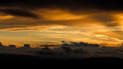 sunset in mountains