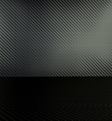Empty carbon fiber  floor & background, 3D rendering