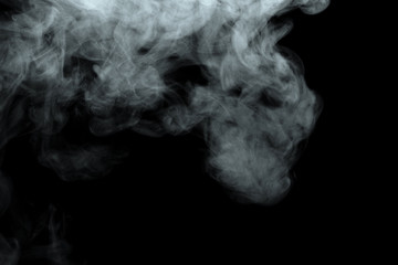 Abstract powder or smoke effect isolated on black background