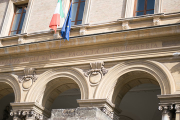 detail of facade of an old building