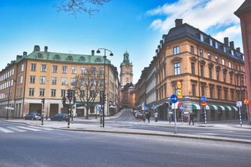 Fototapeta na wymiar Stockholm City in Sweden during winter.