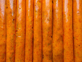 Delicious healthy fruit roll-ups made from pumpkin, mandarines, plum, persimmon