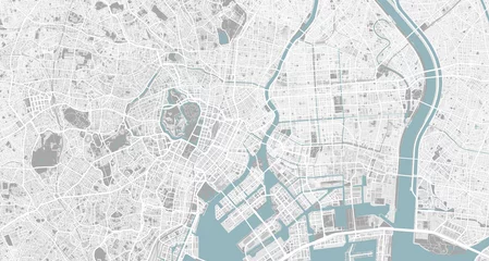 Fotobehang Detailed map of Tokyo, Japan © Metromaps
