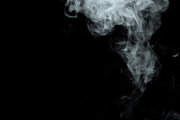 Abstract powder or smoke effect isolated on black background