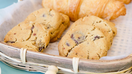 Fresh bake cookies and croissants