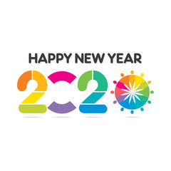 creative new year 2020 greeting card design