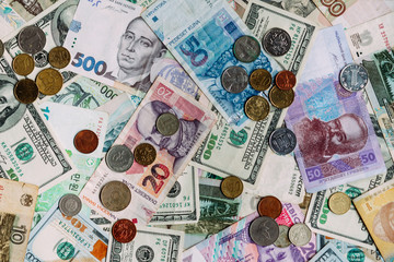 euro banknotes and coins