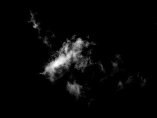 Textured Smoke,Abstract white,isolated on black background