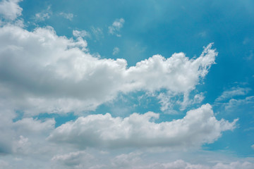 Beautiful blue sky background with clouds,Nature composition, Pure white clouds like cotton wool.