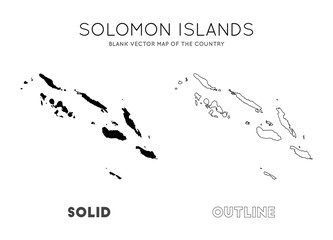 Solomon Islands map. Blank vector map of the Country. Borders of Solomon Islands for your infographic. Vector illustration.