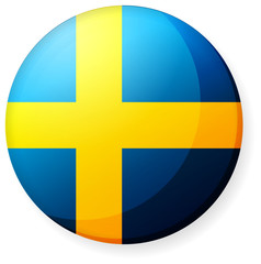 Circular country flag icon illustration ( button badge ) / Sweden