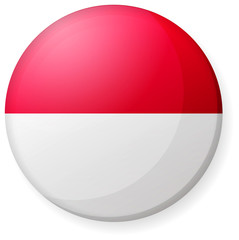 Circular country flag icon illustration ( button badge ) / Indonesia