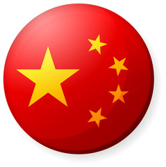 Circular country flag icon illustration ( button badge ) / China
