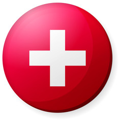 Circular country flag icon illustration ( button badge ) / Switzerland