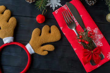 Christmas table place setting.