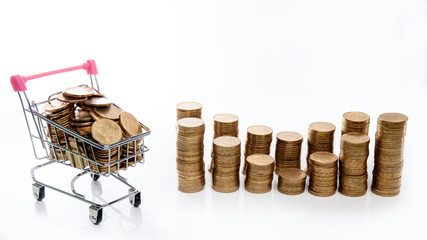 Money Gold Coins Pile Stack.