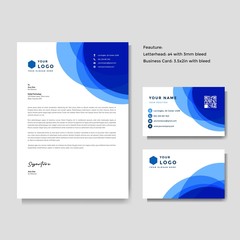 Professional creative letterhead and business card vector template