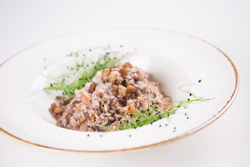 risotto with bacon and spices