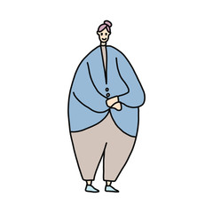 fat woman cartoon illustration