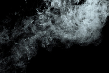 Abstract powder or smoke effect isolated on black background