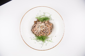risotto with bacon and spices