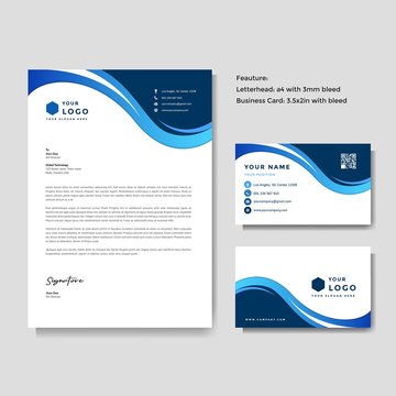 Professional Creative Letterhead And Business Card Vector Template