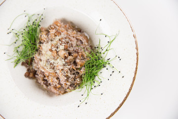 risotto with bacon and spices