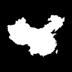 Obraz premium Map of China sign. White on a black background eps ten
