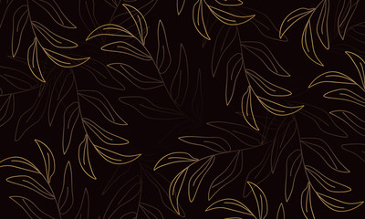 Golden leaves floral pattern