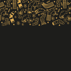 Christmas background, hand drawn elements. Ideal for web site, web page, flyer, poster or advert..