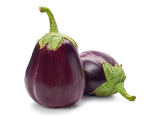 Original shape eggplant fruit on a white background