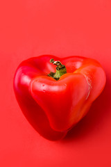 ugly products, vegetables on a colored background. Sweet pepper.