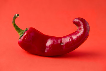 ugly products, vegetables on a colored background. Sweet pepper.