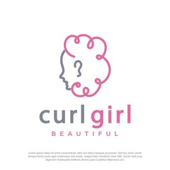 Vector image of curl girl character