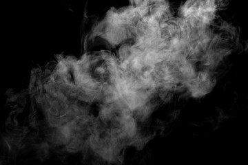 Abstract powder or smoke isolated on black background