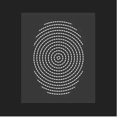 Fingerprint , modern vector. Flat circular lines form, centric circle, person ID. Vector illustration.