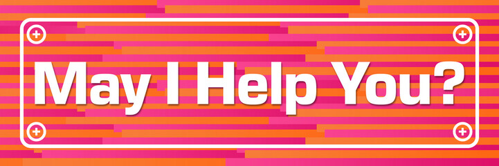 May I Help You Pink Orange Lines Background Screw Board 