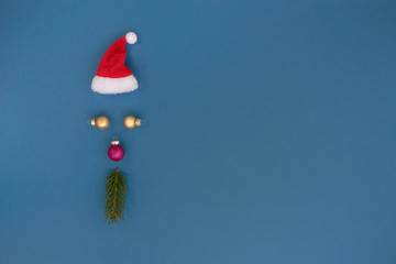 Weihnachtdeco auf Blauen Hintergrund.