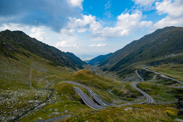 Landscape with transfagarasan road and mountains
