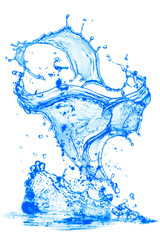 Obraz premium splashing clean water splashes on white background